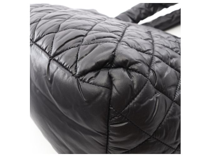 Borsa Tote Piccola Chanel Coco Cocoon Nero Bordò - vista 7