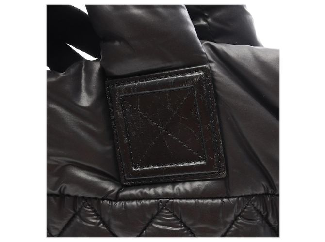 Borsa Tote Piccola Chanel Coco Cocoon Nero Bordò - vista 9