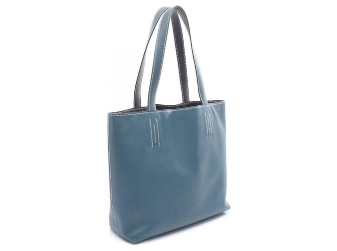 Borsa Tote Double Sens 28 di Hermès Blu Blu navy - vista 2