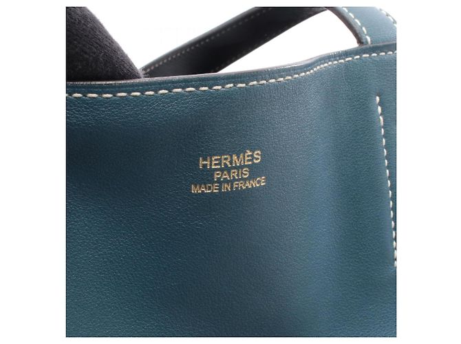 Borsa Tote Double Sens 28 di Hermès Blu Blu navy - vista 4
