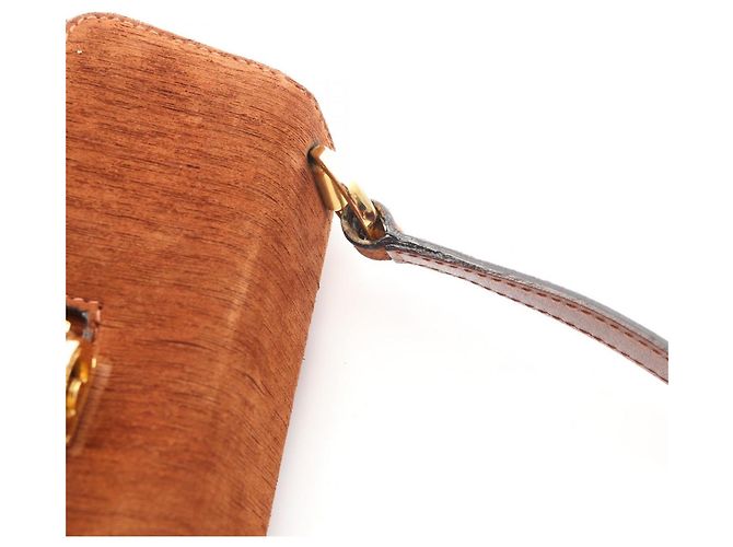 Borsa a spalla in suede marrone Gancini di Salvatore Ferragamo - vista 11