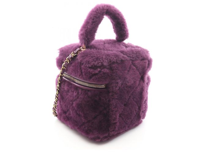 Borsa a Spalla Vanity Matelassé Chanel Porpora - vista 2
