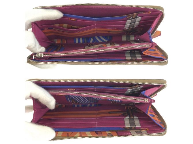 Hermès Azap Lang Wallet aus Epsom-Leder Beige Taupe - Ansicht 8