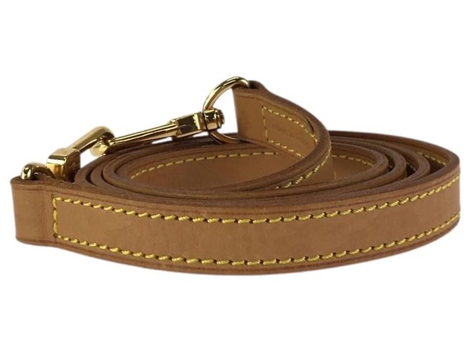 Cinghia a spalla in pelle beige e marrone Louis Vuitton - vista 2