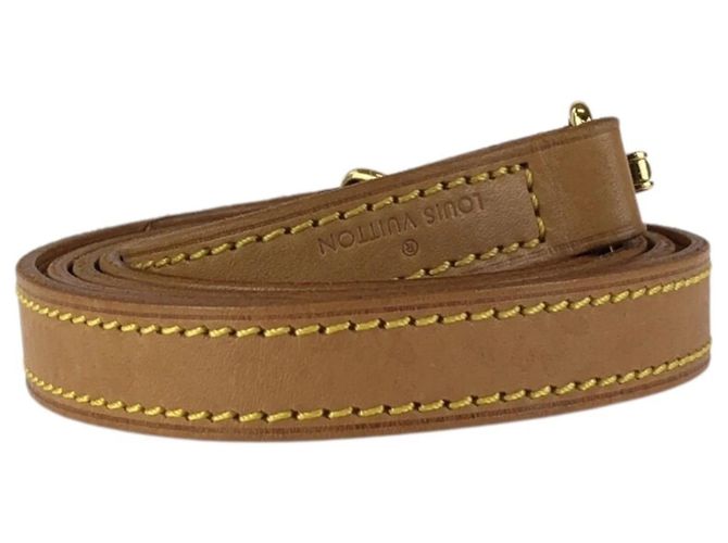 Cinghia a spalla in pelle beige e marrone Louis Vuitton - vista 3