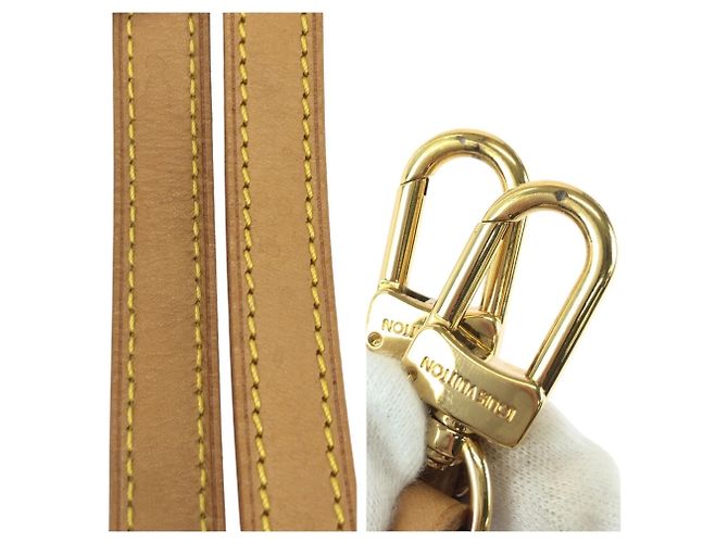 Cinghia a spalla in pelle beige e marrone Louis Vuitton - vista 6