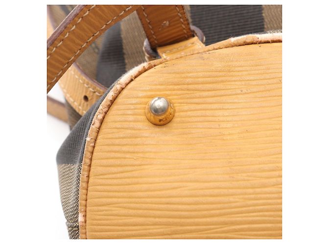 Zaino/Borsa Fendi Pequin Marrone Nero Beige - vista 10