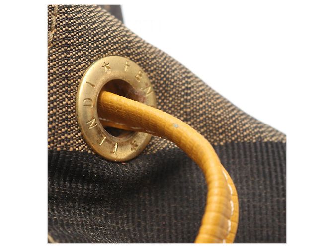 Zaino/Borsa Fendi Pequin Marrone Nero Beige - vista 5
