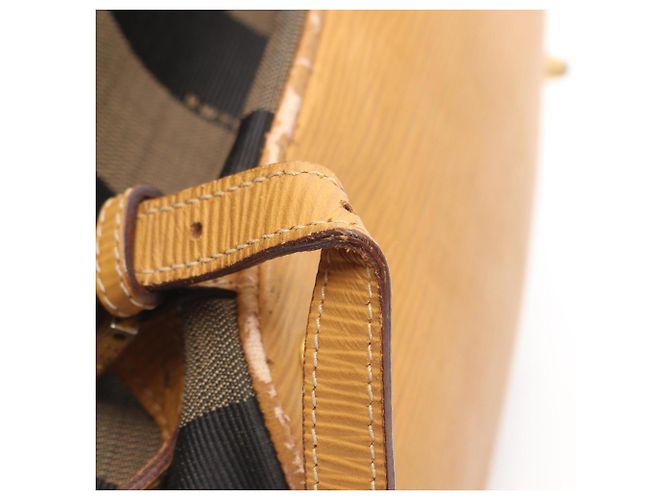Zaino/Borsa Fendi Pequin Marrone Nero Beige - vista 8