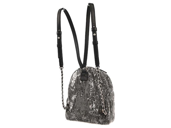 Chanel Waterfall Sequins with Leather Mini Black - view 2