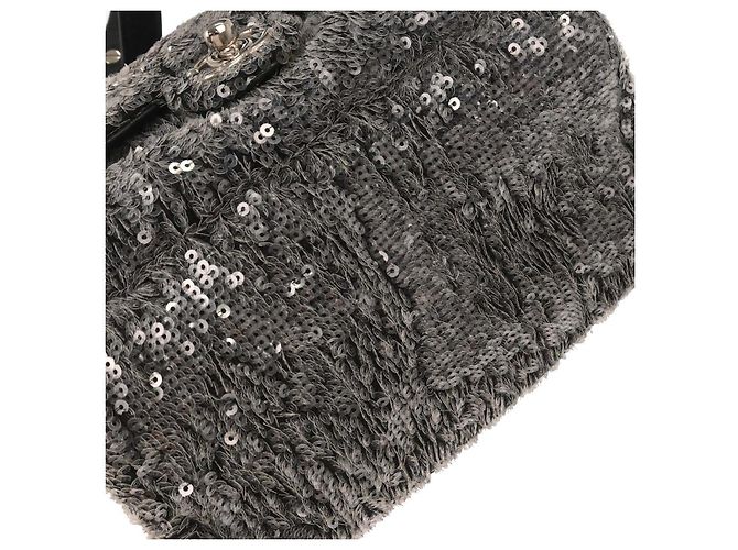 Chanel Waterfall Sequins with Leather Mini Black - view 6