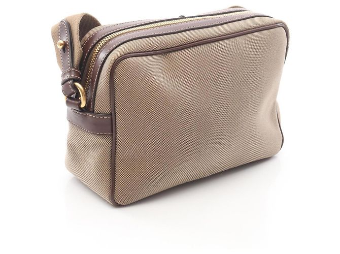 Borsa a Spalla in Jacquard con Logo Prada Marrone Beige - vista 2