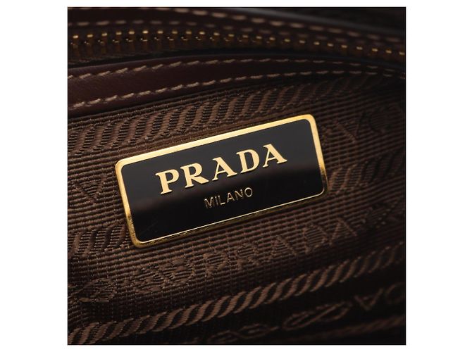 Borsa a Spalla in Jacquard con Logo Prada Marrone Beige - vista 4
