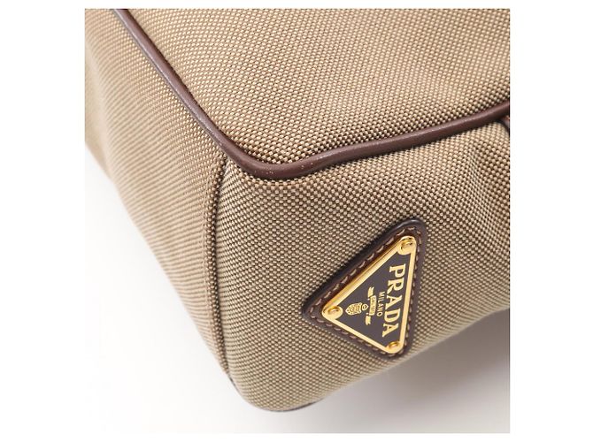 Borsa a Spalla in Jacquard con Logo Prada Marrone Beige - vista 8