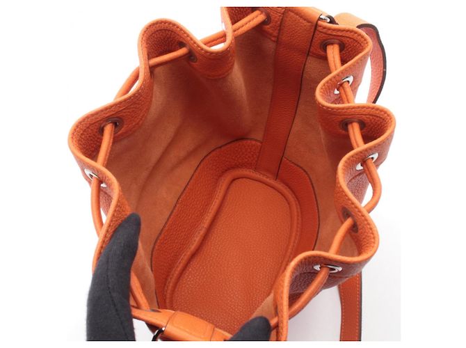 Hermès Borsa a Spalla Hermes Market PM in Arancione - vista 3