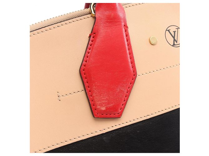 Louis Vuitton City Steamer MM Handtasche Schwarz Rot Beige - Ansicht 10