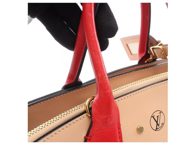 Louis Vuitton City Steamer MM Handtasche Schwarz Rot Beige - Ansicht 11