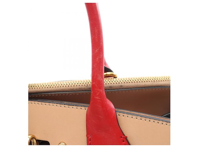 Louis Vuitton City Steamer MM Handtasche Schwarz Rot Beige - Ansicht 13