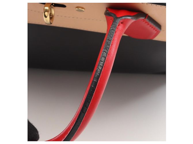 Louis Vuitton City Steamer MM Handtasche Schwarz Rot Beige - Ansicht 9