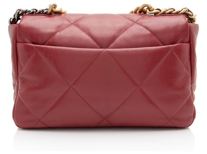 Gabrielle Borsa a Spalla Grande in Pelle di Capra 19 di Chanel Rosso - vista 3