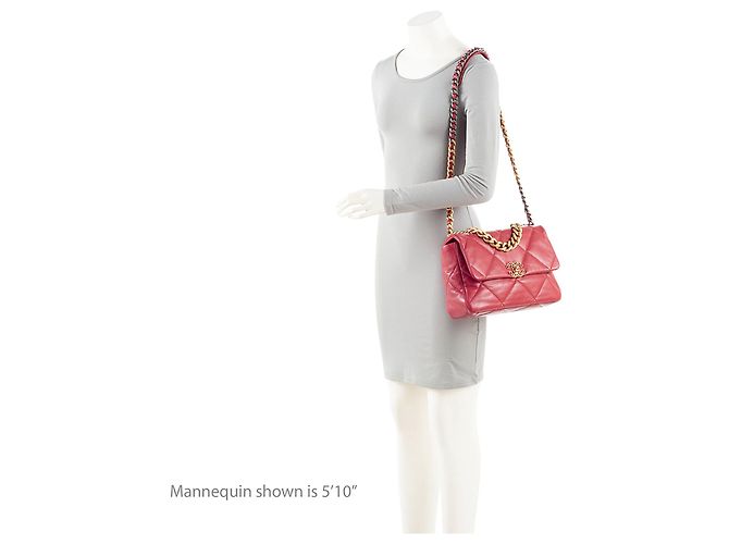 Gabrielle Borsa a Spalla Grande in Pelle di Capra 19 di Chanel Rosso - vista 5