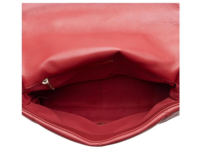 Gabrielle Borsa a Spalla Grande in Pelle di Capra 19 di Chanel Rosso - vista 7