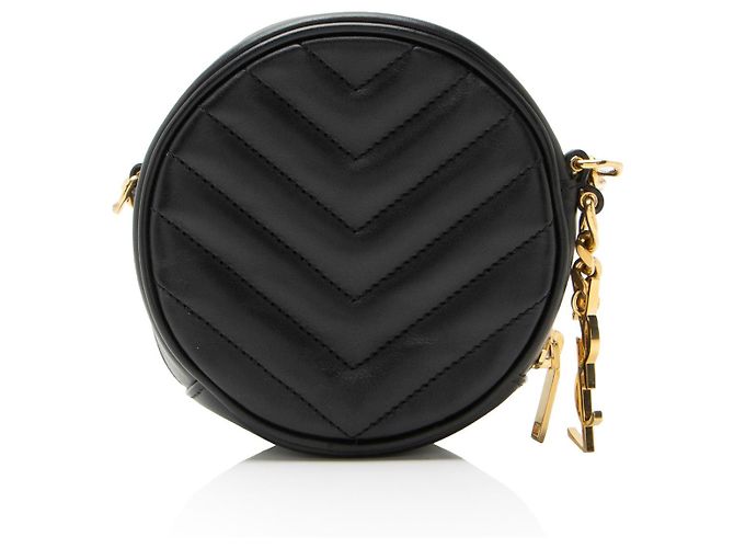 Borsa a tracolla piccola Saint Laurent Matelasse Leather Monogram Bubble Nero - vista 3
