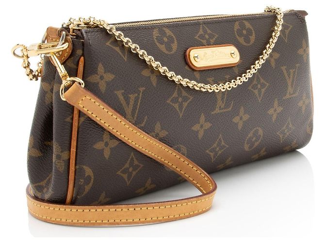 Clutch Eva in tela Monogram Louis Vuitton Marrone - vista 2