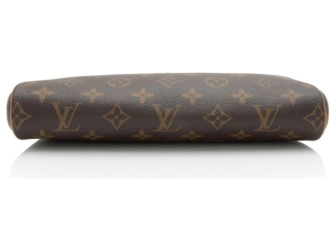 Clutch Eva in tela Monogram Louis Vuitton Marrone - vista 4