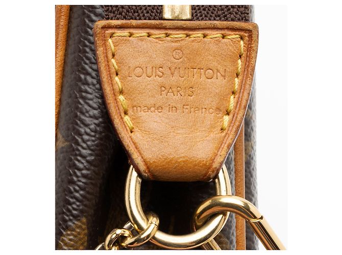 Clutch Eva in tela Monogram Louis Vuitton Marrone - vista 8