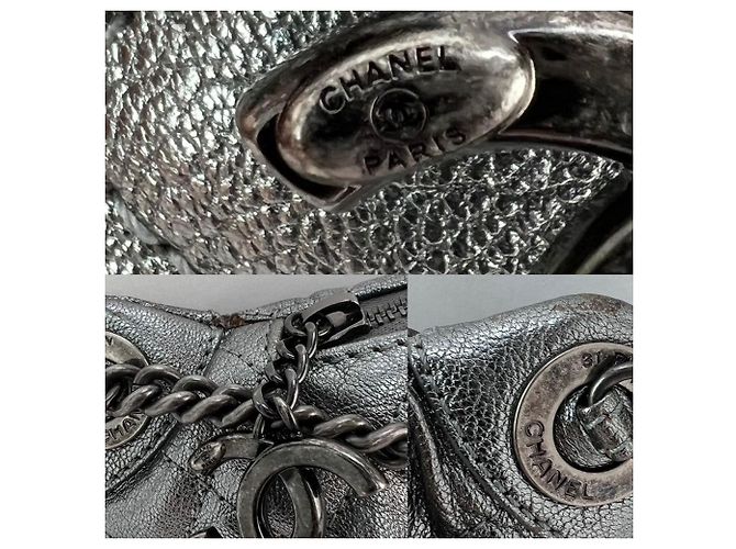 Chanel Metallic Dunkelgrau Kalbsleder Gepolsterte Bauchtasche - Ansicht 14