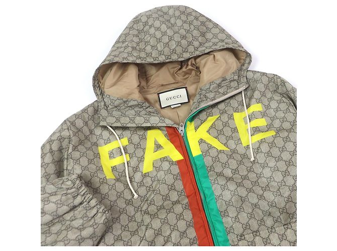 Chaqueta de nylon con logo GG de Gucci Beige - vista 2