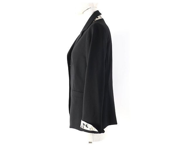 Autre Marque LEONARD SPORT Logo button Wool Polyurethane Jacket Black - view 2