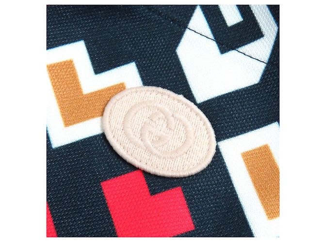 Bermuda de poliéster e algodão com padrão Gucci Branco Vermelho Azul Azul marinho - vista 6