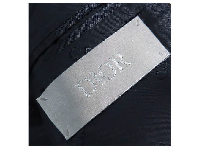 Dior 22AW wool Cupra Check Pattern Tailored Jacket Beige Navy blue - view 6