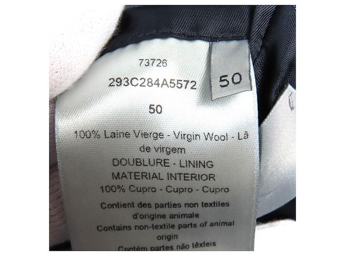 Dior 22AW wool Cupra Check Pattern Tailored Jacket Beige Navy blue - view 7