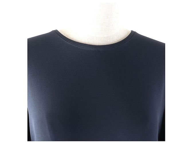 Top de seda de rayón y poliuretano Salvatore Ferragamo Azul Azul marino - vista 4