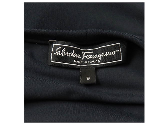 Top de seda de rayón y poliuretano Salvatore Ferragamo Azul Azul marino - vista 5