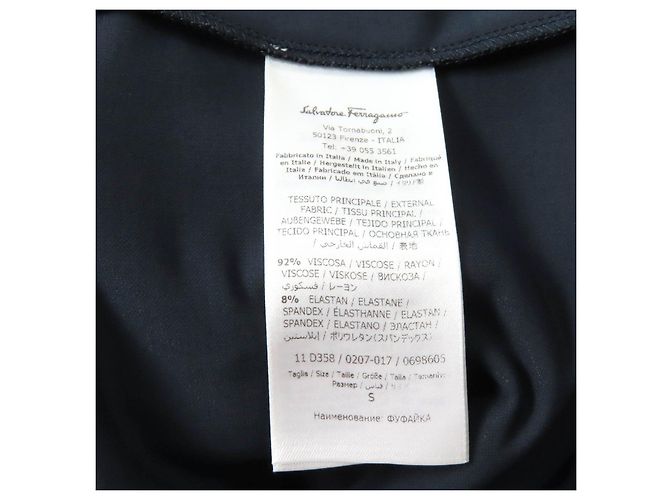 Top de seda de rayón y poliuretano Salvatore Ferragamo Azul Azul marino - vista 6