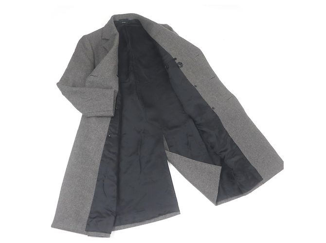Abrigo Double Chester de Hermès en lana Super 100s y cuero de cordero Gris - vista 3