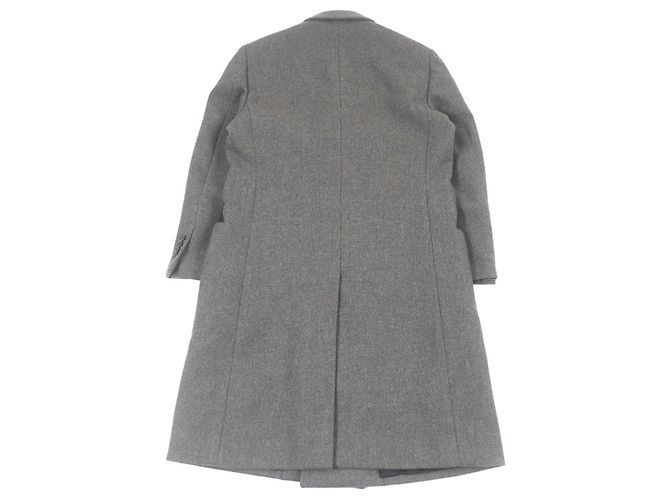 Abrigo Double Chester de Hermès en lana Super 100s y cuero de cordero Gris - vista 4
