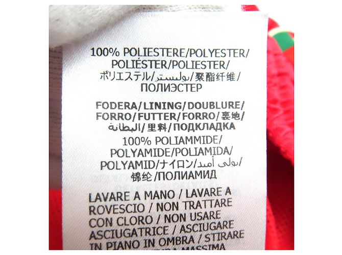 Bermuda de poliéster com patch logo Gucci e linha web Vermelho - vista 10