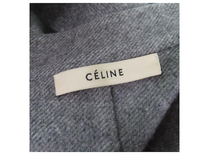 Céline Abrigo Crombie Egg de cachemira Celine Gris - vista 6