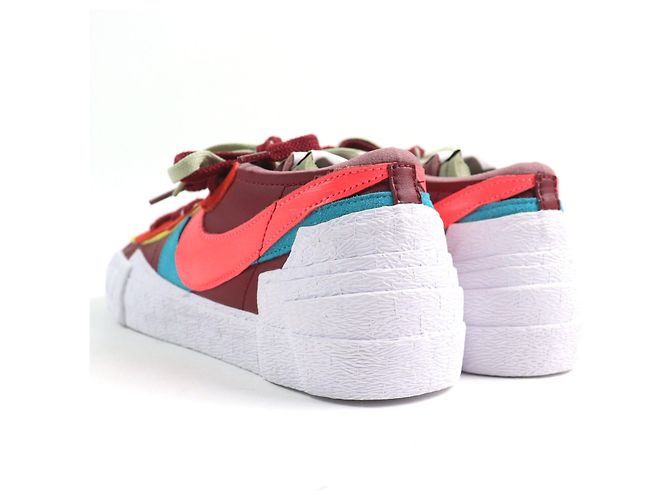 Nike KAWS Sacai Blazer Low Leder Sneakers Rot - Ansicht 6