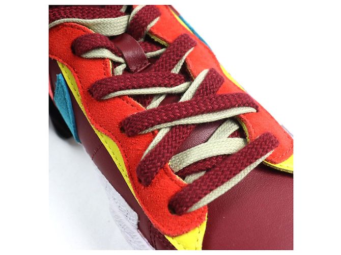 Nike KAWS Sacai Blazer Low Leder Sneakers Rot - Ansicht 8