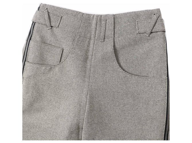 Louis Vuitton Side Zip Polyurethane Blend Pants Beige - view 2