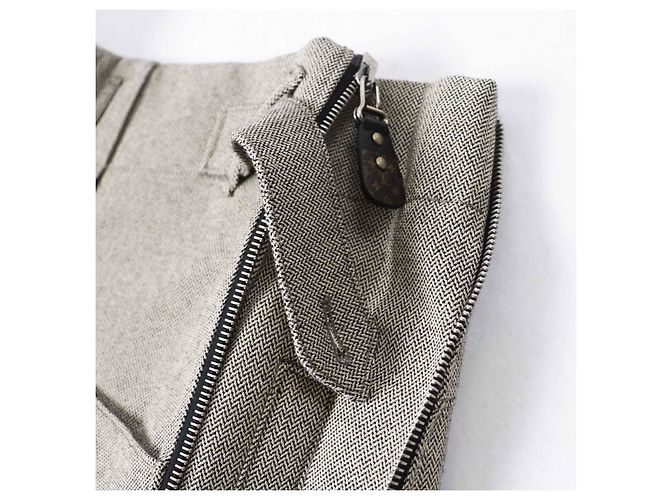 Louis Vuitton Side Zip Polyurethane Blend Pants Beige - view 5