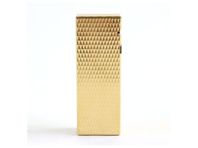 Alfred Dunhill Dunhill Quadrat-Form Diamantmuster Feuerzeug Golden - Ansicht 3