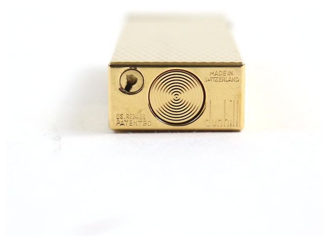 Alfred Dunhill Dunhill Quadrat-Form Diamantmuster Feuerzeug Golden - Ansicht 5