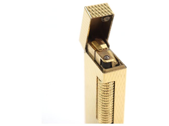 Alfred Dunhill Dunhill Quadrat-Form Diamantmuster Feuerzeug Golden - Ansicht 6